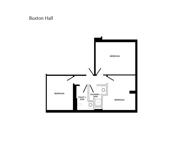 floor plan of Buxton Hall suite