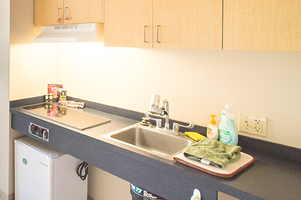 Kitchenette in Halsell hall suite