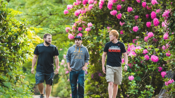 group of friends walking